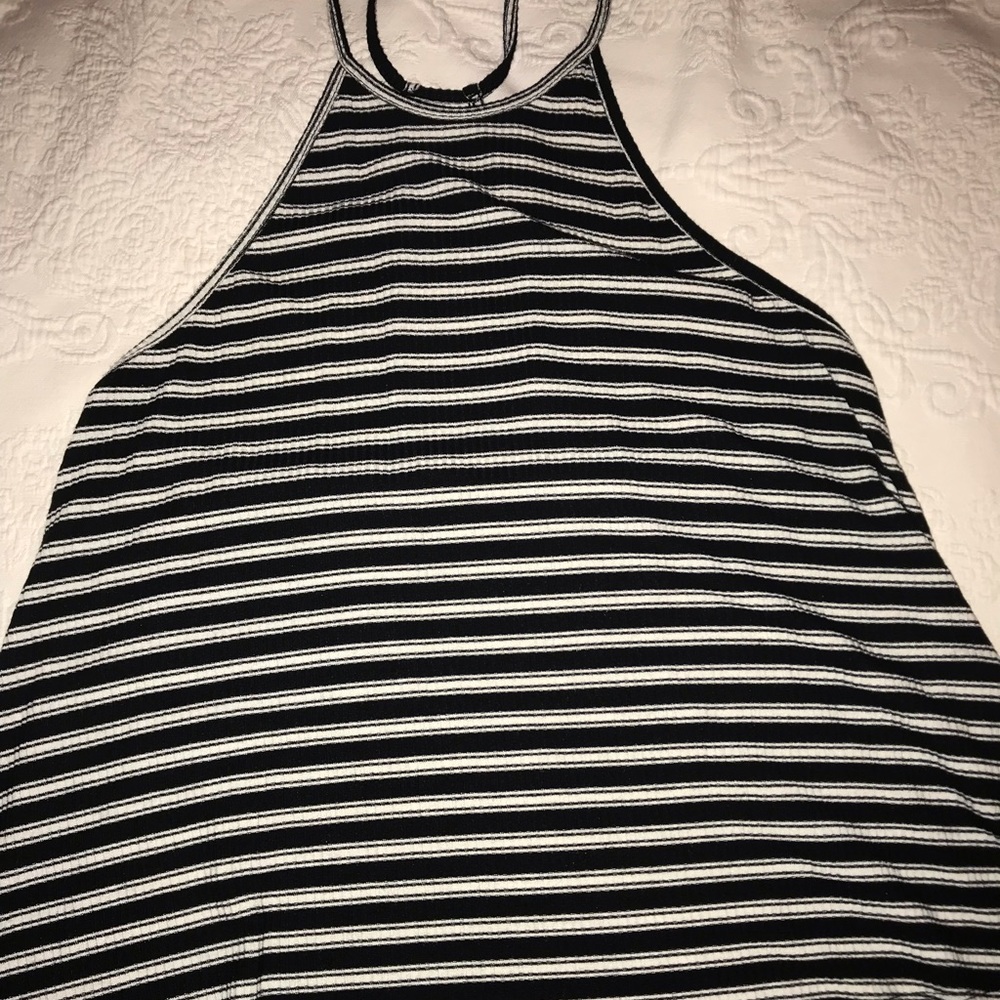 Black and white striped tank top